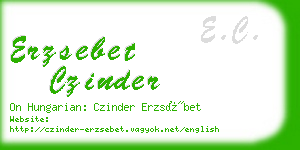 erzsebet czinder business card